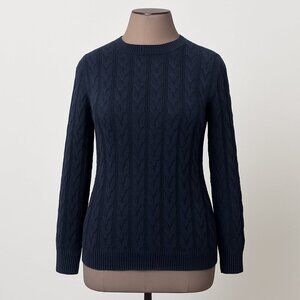 Sail to Sable Cable Knit Sweater Navy Size Medium